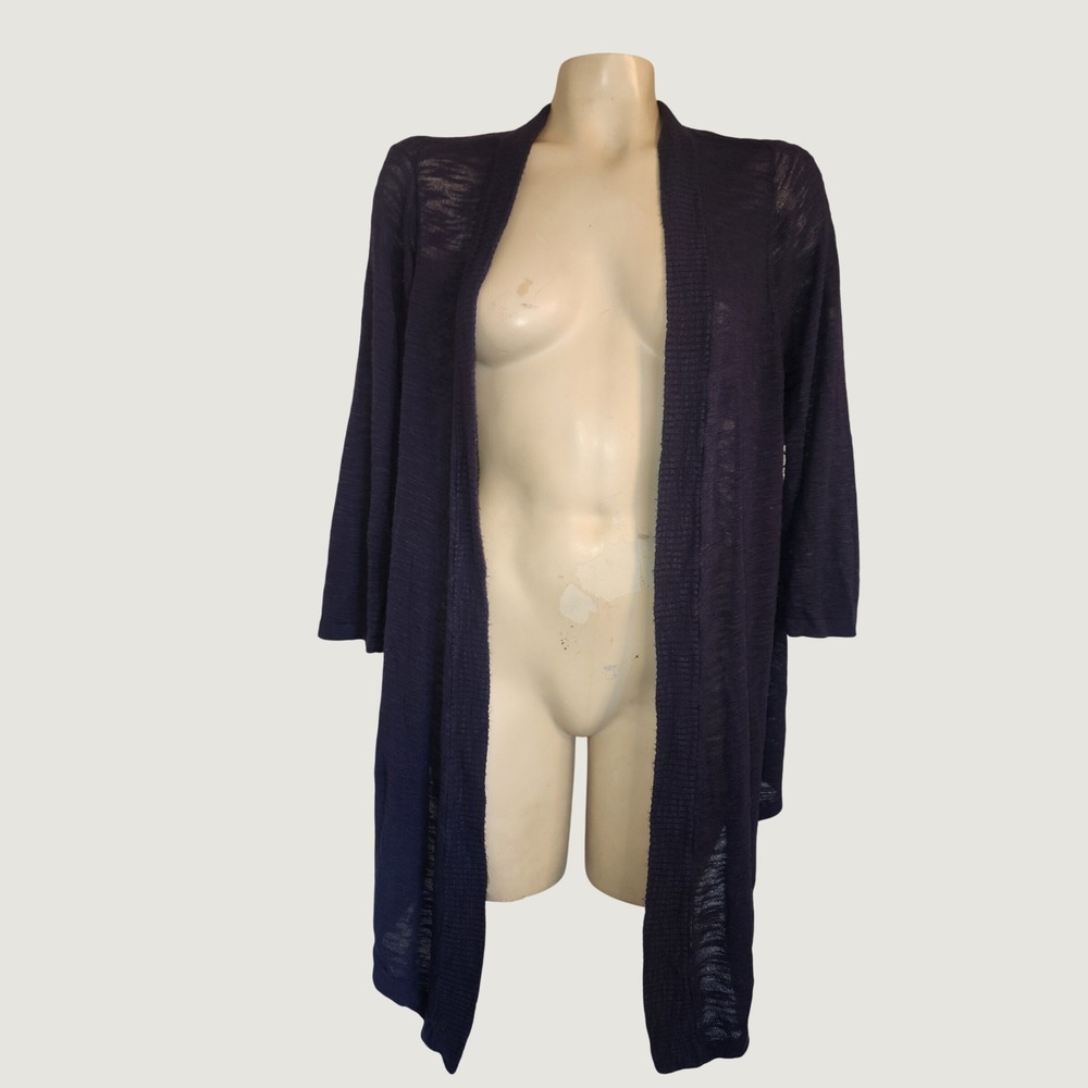 Torrid Navy Blue Open Front Sharkbite Hem Cardigan Knit Sweater Size 2 2X office